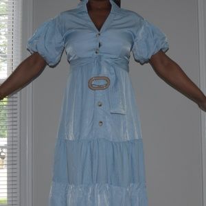 New Women's Sobrak Sky Blue Maxi Dress Size Medium